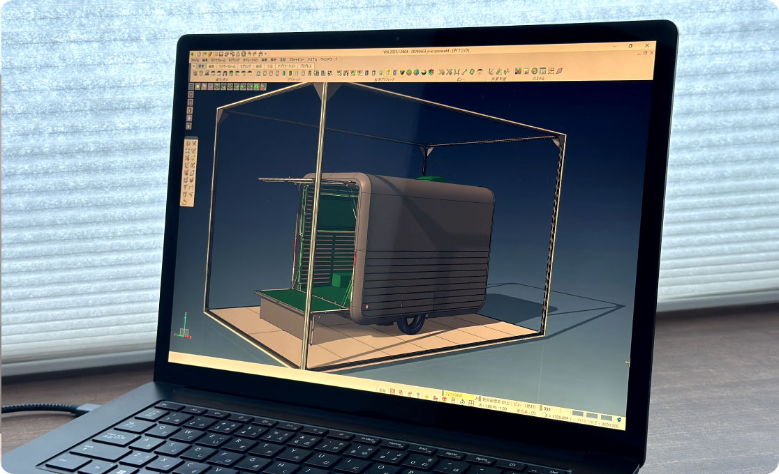 PCで3Dモデリングする様子